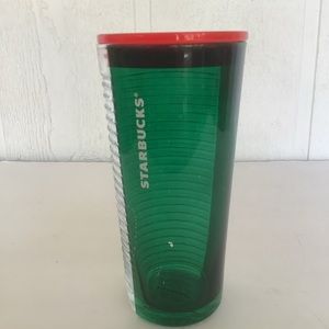 STARBUCKS CHRISTMAS 2021 GLASS COLD CUP TUMBLER TRAVELER 18 OUNCES